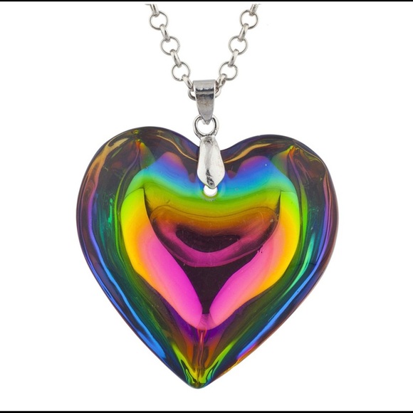 Jewelry - Lux Accessories Silver Tone Faux Fire Pendant